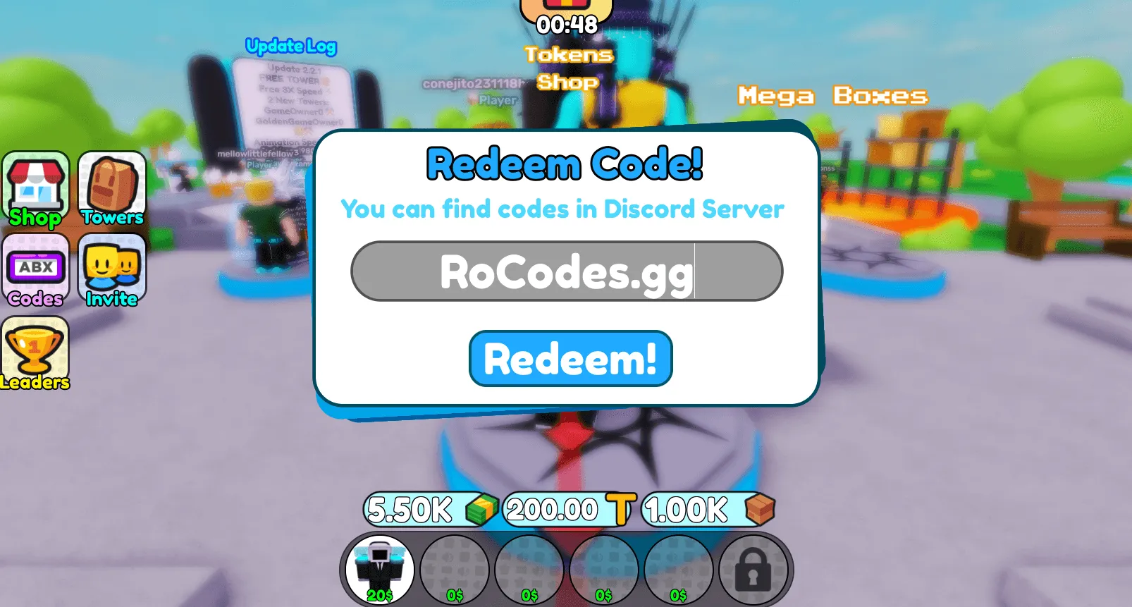 Skibidi Box Defense Codes Redeem Roblox