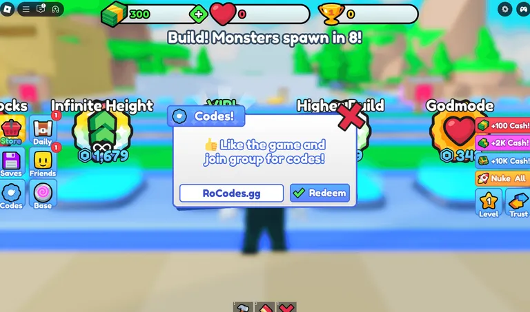 Build and Survive Codes Roblox Redeem