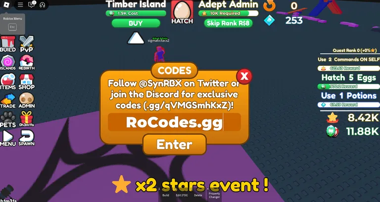 Admin Simulator Codes Redeem Roblox