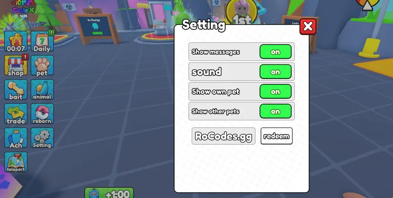 Pets League Race Codes