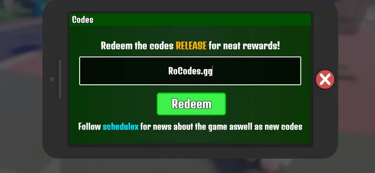 Roblox Schedule Codes