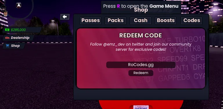 OVERTAKE Codes