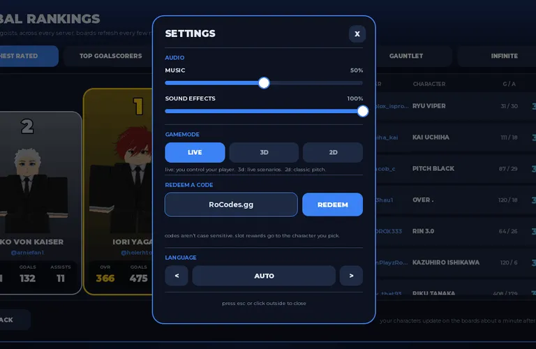 Roblox Start your Blue Lock Career codes