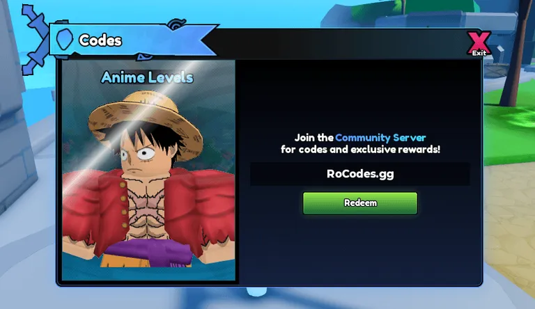 Roblox Anime Level codes