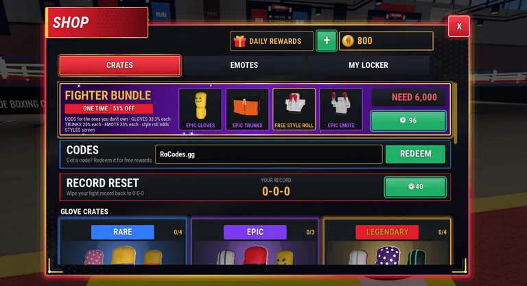 Roblox First Person Boxing codes