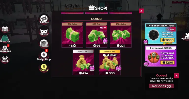 How to Redeem codes for Squid Game X on Roblox