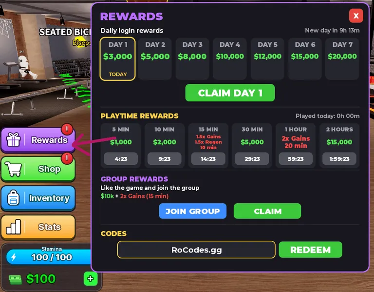 How to redeem codes in Power Lifters on Roblox