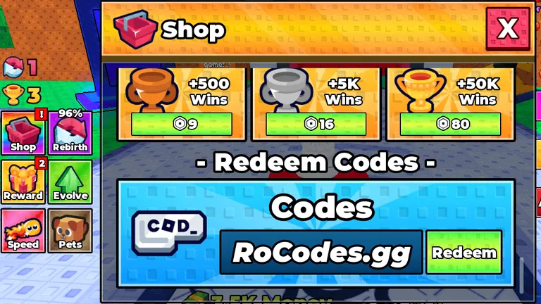 How to redeem codes in +1 Money Per Click game on Roblox
