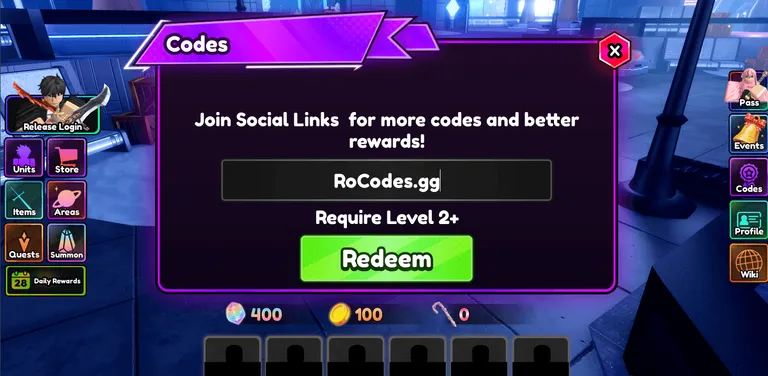 Roblox Anime Reversal codes