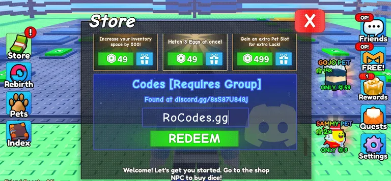 Roblox Spin a Baddie codes section of shop menu