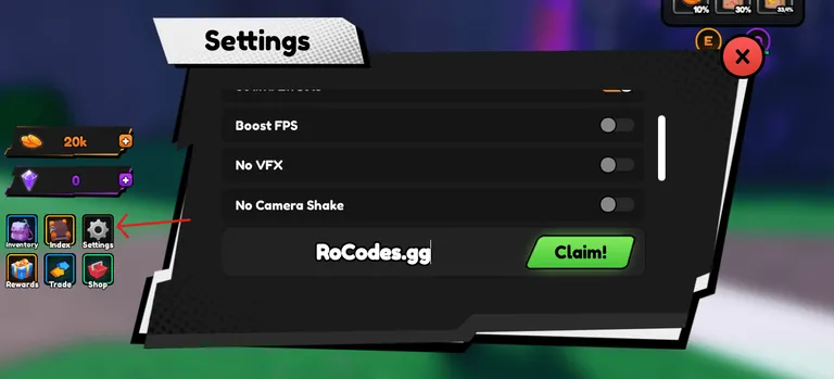 Titan Fishing codes screen