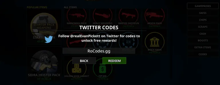 Notoriety Payday Experience codes