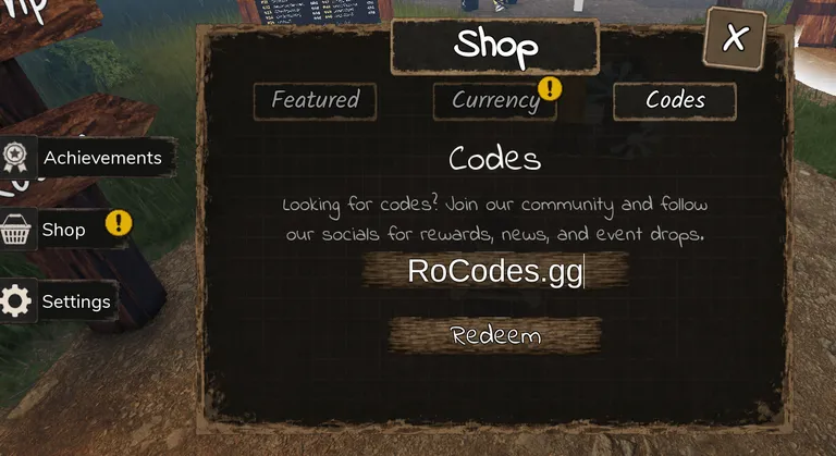 Roblox Nightfall Codes menu