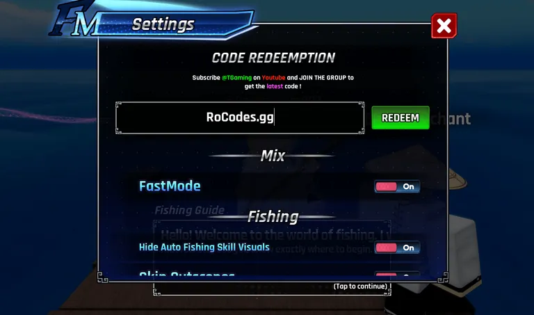 ROblox Fishing Master codes