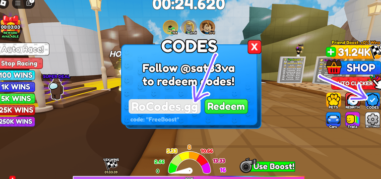 Poo Race Codes Roblox Redeem