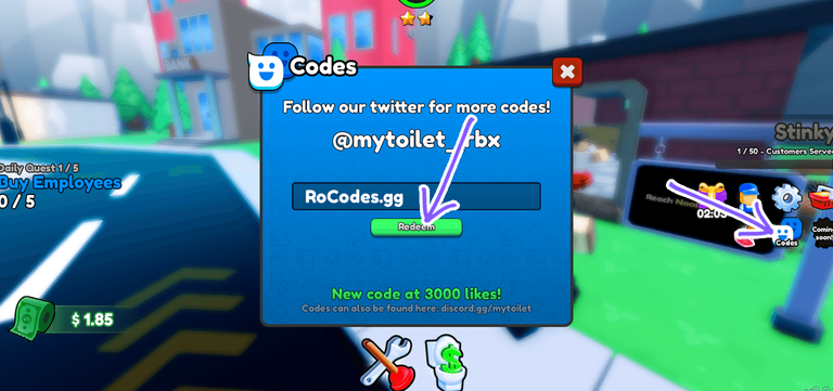 My Toilet Codes Redeem Roblox