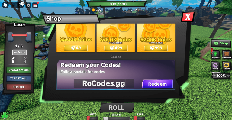 Tower Defense RNG COdes Redeem Roblox