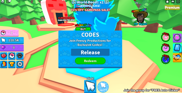 Clicking Gods Codes Redeem Roblox