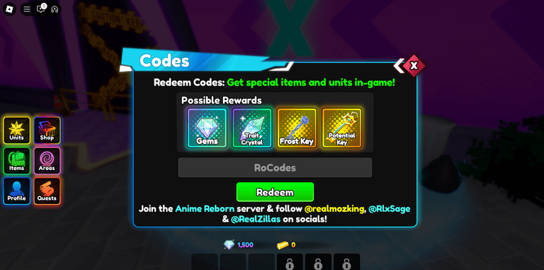 Anime Reborn Codes Redeem Roblox