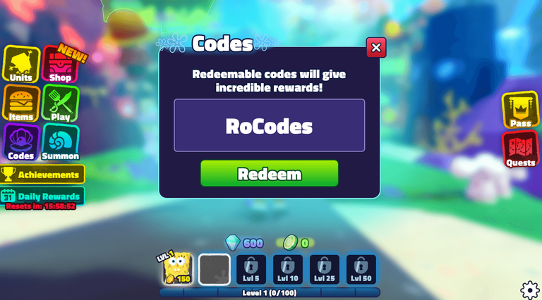 SpongeBob Tower Defense Codes Redeem Roblox