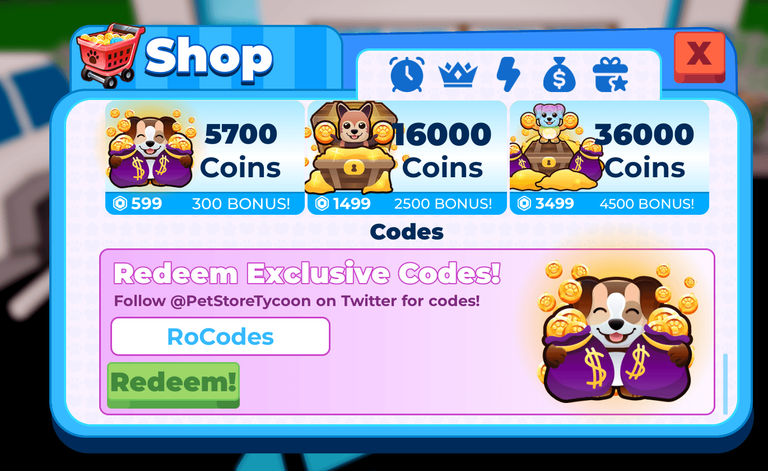 Pet Store Tycoon Codes Redeem