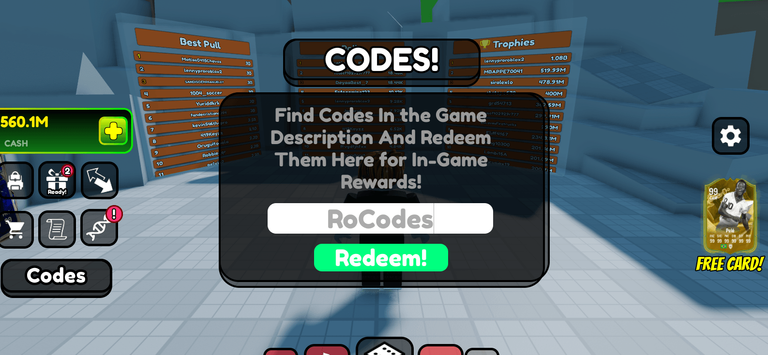 Roblox Goals RNG Codes Redeem