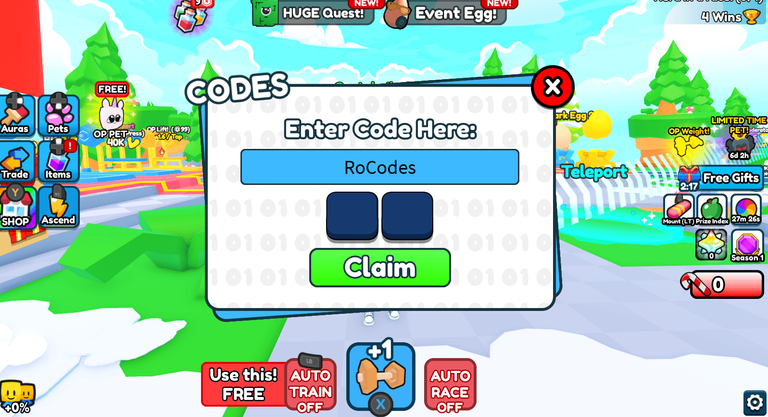 Gym Race Simulator Codes Redeem Roblox