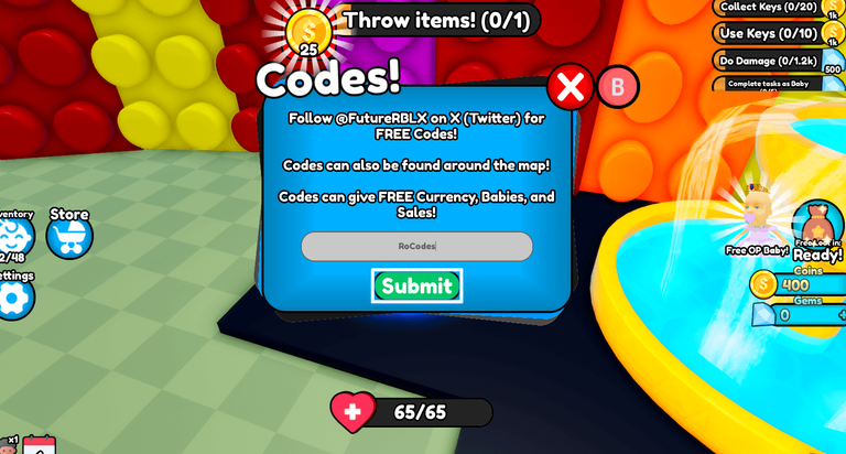 Destroy Baby Codes Redeem Roblox