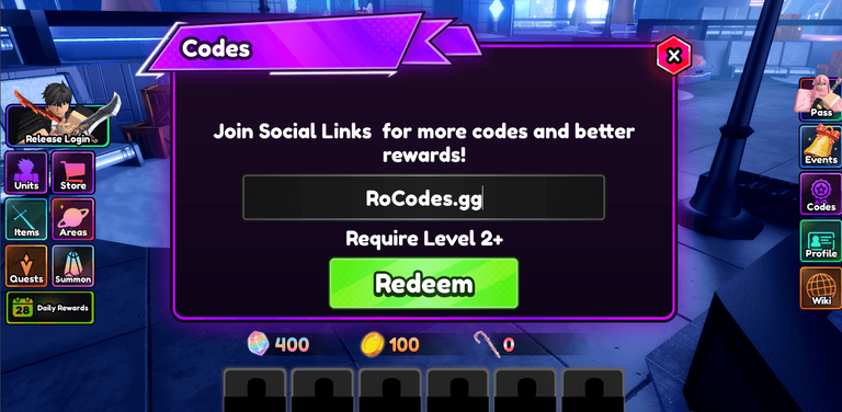 Roblox Anime Reversal codes